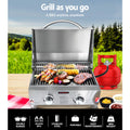 Grillz Portable Gas BBQ Grill 2 Burners Compact Outdoor