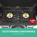 Devanti Portable Gas Oven LPG 3 Burner Camping Silver