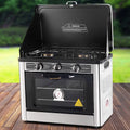 Devanti Portable Gas Oven LPG 3 Burner Camping Silver
