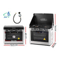 Devanti Portable Gas Oven LPG 3 Burner Camping Silver