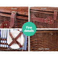 Alfresco 4 Person Picnic Basket Set Insulated Blanket Storage
