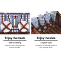 Alfresco 4 Person Picnic Basket Set Insulated Blanket Storage