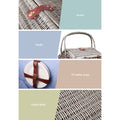 Alfresco 4 Person Picnic Basket Set Insulated Blanket Bag