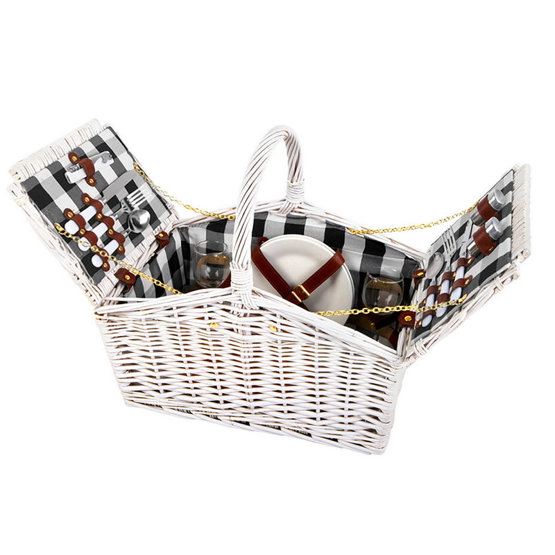 Alfresco 2 Person Picnic Basket Willow Insulated Blanket Bag