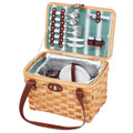 Alfresco 2 Person Picnic Basket Cooler Bag Wooden Plates