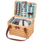 Alfresco 2 Person Picnic Basket Cooler Bag Wooden Plates
