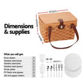 Alfresco 2 Person Picnic Basket Cooler Bag Wooden Plates