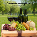 Alfresco 2 Person Picnic Basket Cooler Bag Wooden Plates