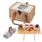 Alfresco 2 Person Picnic Basket Set Cooler Blanket Table Wooden