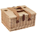 Alfresco 2 Person Picnic Basket Set Cooler Blanket Table Wooden