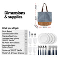 Alfresco 4 Person Picnic Basket Cooler Bag Wooden Blanket Set
