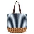 Alfresco 4 Person Picnic Basket Cooler Bag Wooden Blanket Set