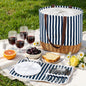Alfresco 4 Person Picnic Basket Bag Set Wooden Blanket Cooler Outdoor Insulated