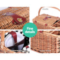 Alfresco 4 Person Picnic Basket Set Insulated Outdoor Blanket