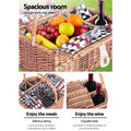 Alfresco 4 Person Picnic Basket Set Insulated Outdoor Blanket