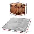 Alfresco 4 Person Picnic Basket Set with Blanket Storage