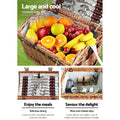 Alfresco 4 Person Picnic Basket Set with Blanket Storage
