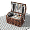 Alfresco 4 Person Picnic Basket Wooden Cooler Blanket Insulated