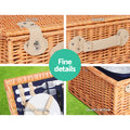 Alfresco 4 Person Picnic Basket Cooler Bag Insulated Blanket