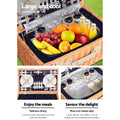 Alfresco 4 Person Picnic Basket Cooler Bag Insulated Blanket
