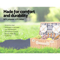 Alfresco 4 Person Picnic Basket Cooler Bag Insulated Blanket