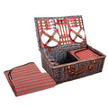 Alfresco 4 Person Picnic Basket Insulated Red Blanket Bag