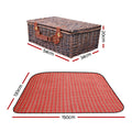 Alfresco 4 Person Picnic Basket Insulated Red Blanket Bag