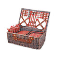 Alfresco 4 Person Picnic Basket Insulated Red Blanket Bag