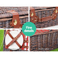 Alfresco 4 Person Picnic Basket Insulated Red Blanket Bag