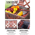 Alfresco 4 Person Picnic Basket Insulated Red Blanket Bag