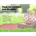 Alfresco 4 Person Picnic Basket Insulated Red Blanket Bag