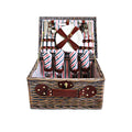 Alfresco 4 Person Picnic Basket Insulated Cooler Blanket Set