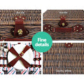 Alfresco 4 Person Picnic Basket Insulated Cooler Blanket Set