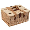 Alfresco 4 Person Picnic Basket Set Table Blanket Cooler Wood