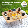 Alfresco 4 Person Picnic Basket Set Table Blanket Cooler Wood
