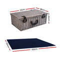 Alfresco 6 Person Picnic Basket Set Cooler Insulated Blanket Navy
