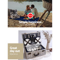 Alfresco 6 Person Picnic Basket Set Cooler Insulated Blanket Navy