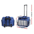 Alfresco 6 Person Picnic Basket Trolley Insulated Bag Wheels