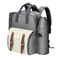 Alfresco 4 Person Picnic Basket Backpack Insulated Grey
