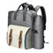 Alfresco 4 Person Picnic Basket Backpack Insulated Grey