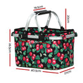 Alfresco Folding Picnic Basket Insulated Food Storage Hamper