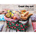 Alfresco Folding Picnic Basket Insulated Food Storage Hamper