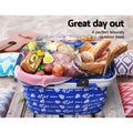 Alfresco Picnic Basket Insulated Hamper Folding Food Storage Bag