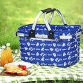 Alfresco Picnic Basket Insulated Hamper Folding Food Storage Bag