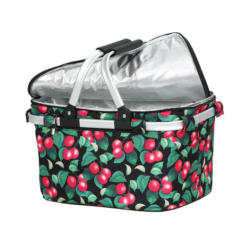 Alfresco Picnic Basket Folding Insulated Food Hamper Storage Bag