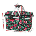 Alfresco Picnic Basket Folding Insulated Food Hamper Storage Bag