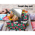 Alfresco Picnic Basket Folding Insulated Food Hamper Storage Bag