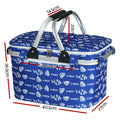 Alfresco Insulated Picnic Basket Folding Hamper Food Storage Bag