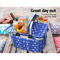 Alfresco Insulated Picnic Basket Folding Hamper Food Storage Bag
