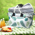 Alfresco Picnic Basket Folding Insulated Hamper Food Storage Bag